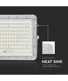 180W LED solcelle lyskaster, 4000K - Inkl. 20W solcellepanel, IP65, fjernkontroll, hvit