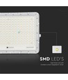 VT LED Solcelleprojektør 240W - 6400K, 20000 mAh Batteri, 3 m Kabel, Smart IR-fjernkontroll, Hurtig Lading, Hvit.