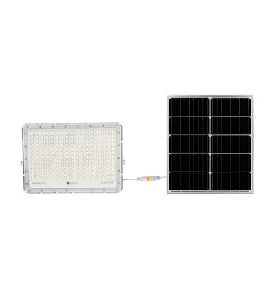 30W Solcelle LED lyskaster med fjernkontroll - 2600lm, IP65, 4000K, inkl. solpanel og batteri