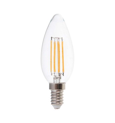 E14 5,5W LED filament kronepære - Dimbar, klart glass, 110lm/W
