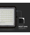 120W Solcelle LED lyskaster med panel - 1200lm, IP65, inkl. fjernkontroll, sort, utendørs