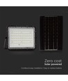 120W Solcelle LED lyskaster med panel - 1200lm, IP65, inkl. fjernkontroll, sort, utendørs