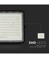 20W solcelle lyskaster med sensor og fjernkontroll - 1800lm, IP65, 6400K, sort kabinett