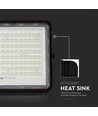 20W LED solcelle lyskaster - IP65, 4000K, sort, inkl. solpanel og fjernkontroll