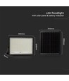 VT LED Solar Projektør 240W - 6400K, 20000 mAh batteri, 3m kabel, smart IR fjernkontroll, hurtiglading.