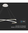 48W Metalltaklampe - LED, Ø800xH1200mm, 4000K, Hvit, TRIAC dimbar