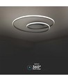 48W LED designer taklampe - 5150lm, Triac dimbar, Ø60cm, sort, 3000K