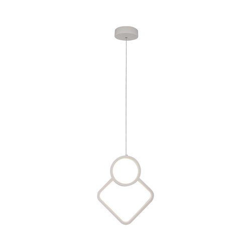 12W hvit pendel taklampe - 28x180cm, 3000K, moderne rombe design, inkl. lyskilde