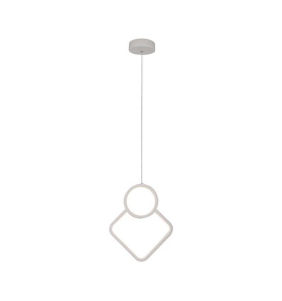 12W hvit pendel taklampe - 28x180cm, 3000K, moderne rombe design, inkl. lyskilde