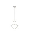 12W hvit pendel taklampe - 28x180cm, 4000K, moderne rombe design, inkl. lyskilde