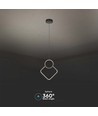 12W hvit pendel taklampe - 28x180cm, 3000K, moderne rombe design, inkl. lyskilde