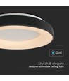 49W LED dekorativ taklampe, dimbar - Ø60cm, 106lm/W, sort, 3000K, Triac dimbar