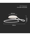 54W LED designer taklampe, dimbar - Ø52cm, hvit, rund, 4000K, Triac dimbar
