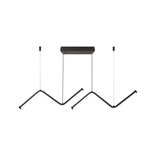 100cm 12W LED pendel - Double zig-zag design, 4000K, sort finish