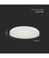 18W LED Lampe Rund - Designer, 4000K, Hvit