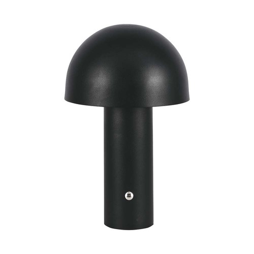 3W oppladbar LED bordlampe, sort - 3-i-1 CCT, dimbar, touch, 5V, 1800mAh batteri