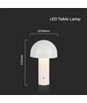 LED bordlampe - 1800mAh batteri, Ø150x250, 3i1, hvit, Hus