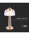1W oppladbar LED bordlampe, French Gold - 3-i-1, 1800mAh batteri, IP20, 13,5x26,5cm