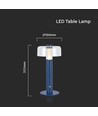 LED Bordlampe - 1800mAh Batteri Ø150x300 3000K Fiolett