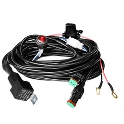 Kjøretøyslys Kabel med bryter til LEDlife arbeidslampe - Til 2 lamper, 2x15A, DT06-2S stikk