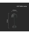 LED Bordlampe - 1800mAh Batteri, Ø115x300, 3i1, Sort Hus