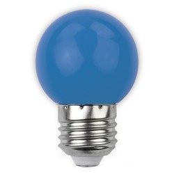 E27 vanlig LED 1W Farget LED kronepære - Blå, E27