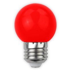 E27 LED 1W Farget LED kronepære - Rød, E27