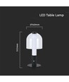 LED bordlampe - 1800mAh Batteri, Ø140x300, 3i1, Svart+Transparent Glass Hus