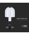 LED bordlampe - 1800mAh Batteri, Ø140x300, 3i1, Svart+Transparent Glass Hus