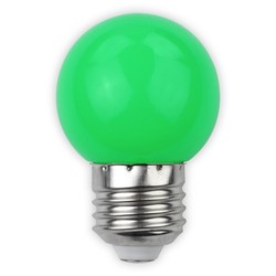 Fargede LED pærer E27 1W Farget LED kronepære - Grønn, E27