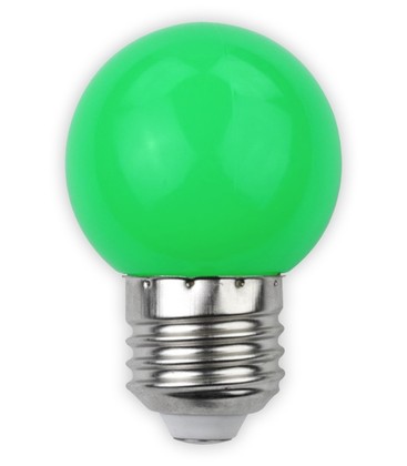 1W Farget LED kronepære - Grønn, E27