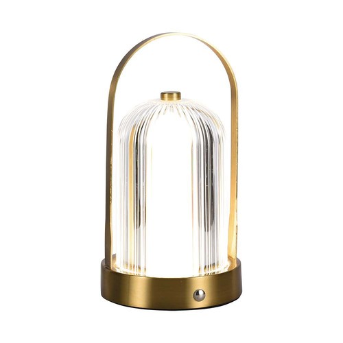 1W oppladbar LED bordlampe, touch dimbar - 3-i-1 CCT, French Gold, 1800mAh batteri, høyde 19cm
