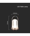 1W oppladbar LED bordlampe, touch dimbar - 3-i-1 CCT, French Gold, 1800mAh batteri, høyde 19cm