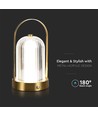 1W oppladbar LED bordlampe, touch dimbar - 3-i-1 CCT, French Gold, 1800mAh batteri, høyde 19cm