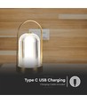 1W oppladbar LED bordlampe, touch dimbar - 3-i-1 CCT, French Gold, 1800mAh batteri, høyde 19cm