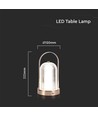 1W oppladbar LED bordlampe, antik bronze - 3-i-1 CCT, dimbar, 5V, 1800mAh batteri, høyde 19cm
