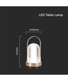 LED bordlampe - 1800mAh batteri Ø120x190 3i1 antikk bronse, hus