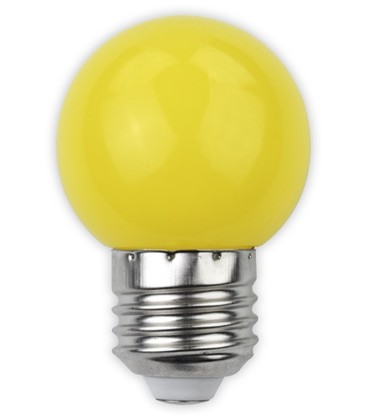1W Farget LED kronepære - Gul, E27