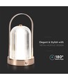 1W oppladbar LED bordlampe, antik bronze - 3-i-1 CCT, dimbar, 5V, 1800mAh batteri, høyde 19cm