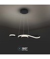 18W LED pendel, violin design - 700x250mm, 3000K, sort, dekorativ taklampe
