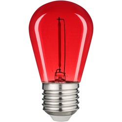 E27 vanlig LED 0,6W Farget LED kronepære - Rød, Karbon filamenter, E27