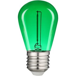 E27 vanlig LED 0,6W Farget LED kronepære - Grønn, Karbon filamenter, E27