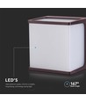 8W LED vegglampe - IP65, brun, kvadratisk, inkl. lyskilde
