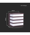8W LED vegglampe, brun - IP65, 4000K, firkantet, utendørs