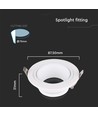 GU10 innfellingsspot Dyp - Rund, hvit, Ø8,75cm, dypt design, blender ikke