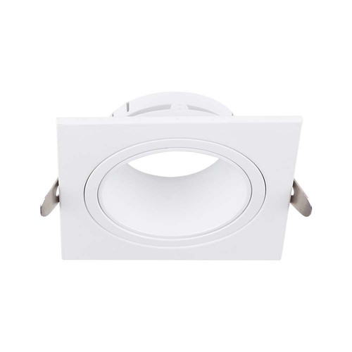 GU10 Downlight - Firkantet, hvit, hull: 75x75 mm, uten lyskilde