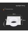 GU10 Downlight - Firkantet, hvit, hull: 75x75 mm, uten lyskilde
