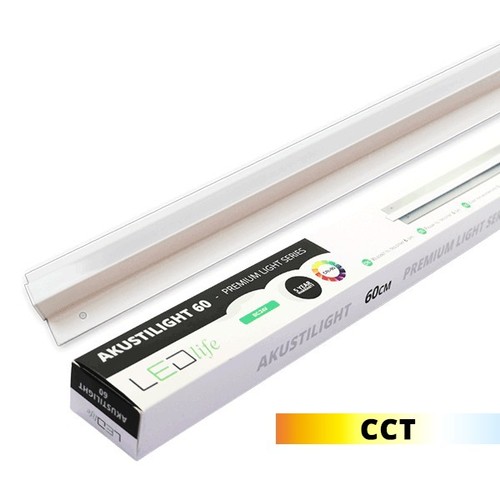 Trebetong/gips LED lysskinne 90 cm, CCT - 27W, Akustilight, innfelt, 24V