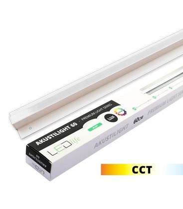 Trebetong/gips LED lysskinne 120 cm, CCT - 35W, Akustilight, innfelt, 24V