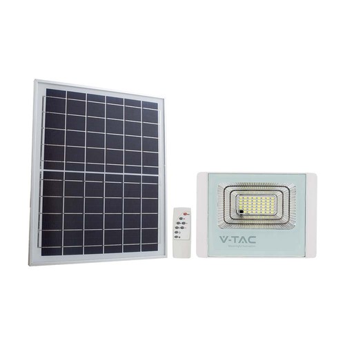 16W Solcellepanel med LED Lyskaster - 4000K, Hvitt Hus